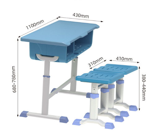 Double desk and chair school training class