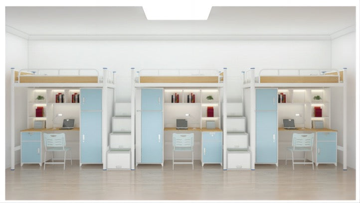 Three-bedroom apartment with three people and side ladder