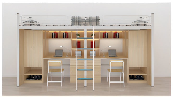 Two-bedroom double room with side staircase