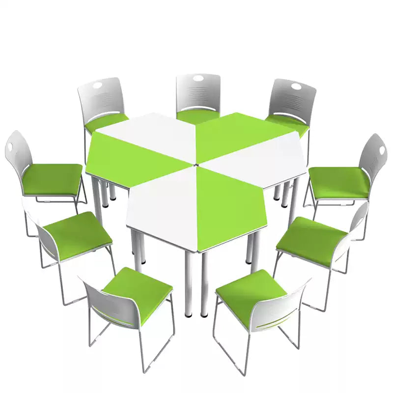 Hexagonal training color table group activity splicing table