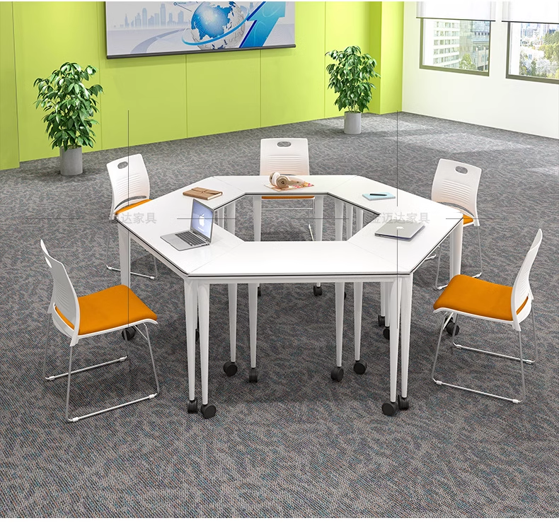 Hexagonal training table colorful table group activity smart classroom