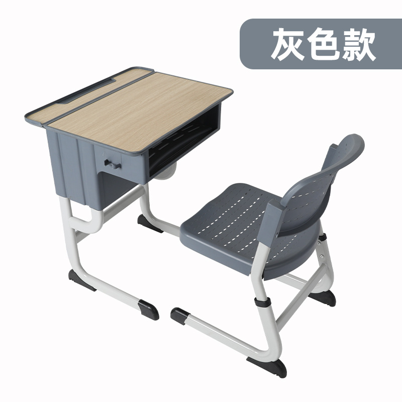 Large capacity flip-top single-person desk and chair