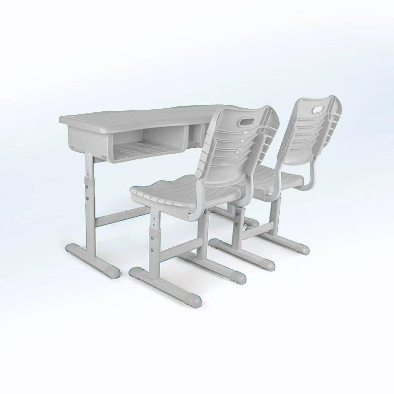 ABS plastic table double desk and chair school can be raised and lowered