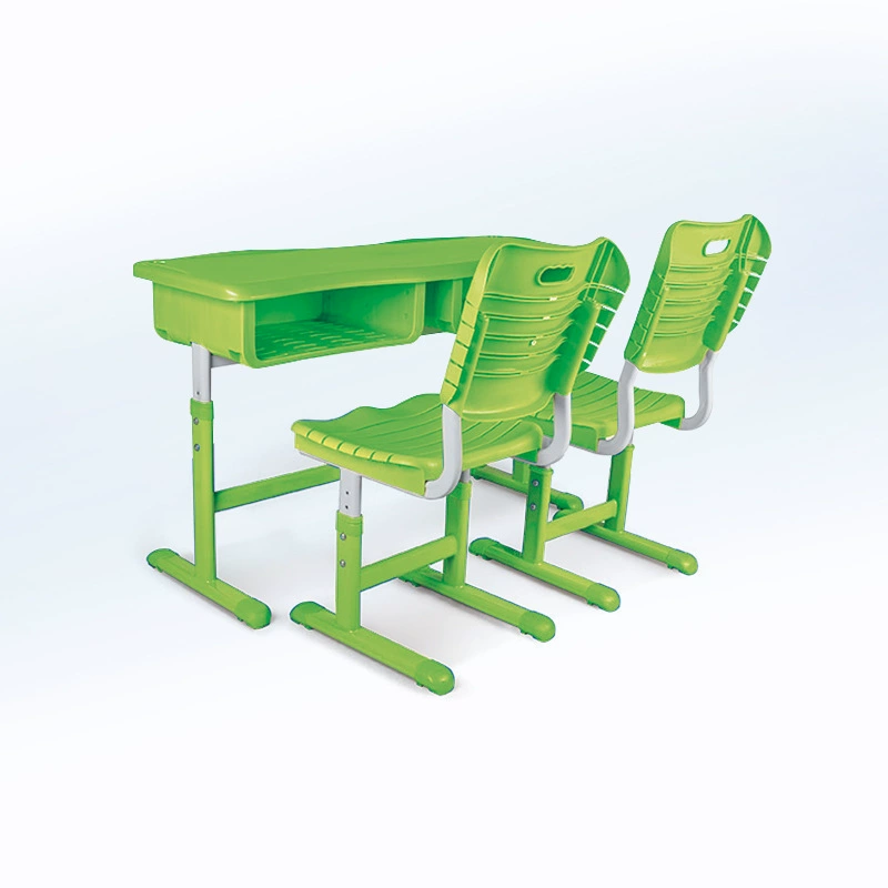 ABS plastic table double desk and chair school can be raised and lowered