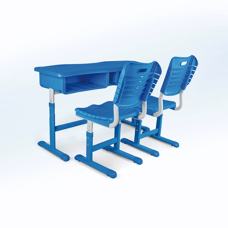 ABS plastic table double desk and chair school can be raised and lowered