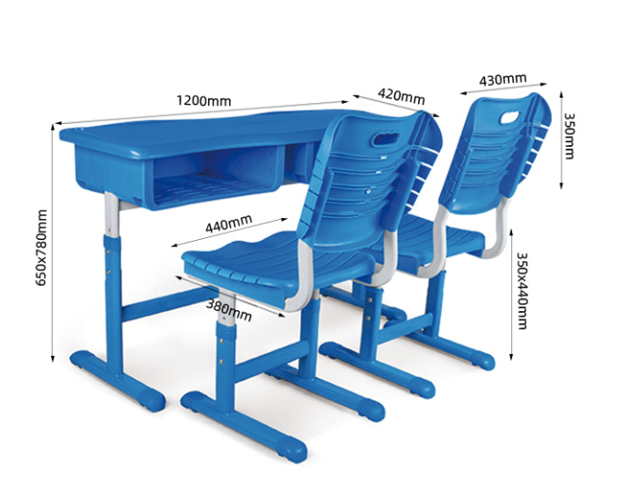 ABS plastic table double desk and chair school can be raised and lowered