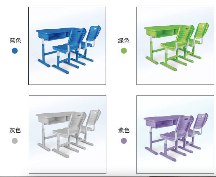 ABS plastic table double desk and chair school can be raised and lowered