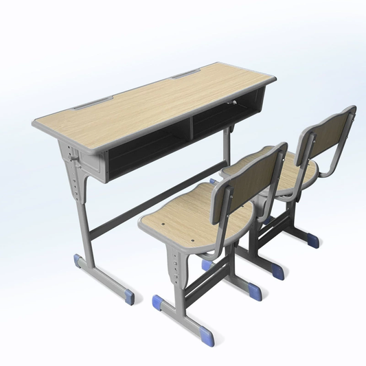 Student double desks and chairs wholesale adjustable school