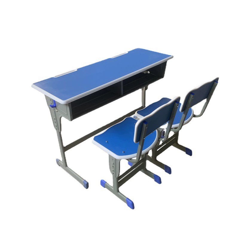 Student double desks and chairs wholesale adjustable school