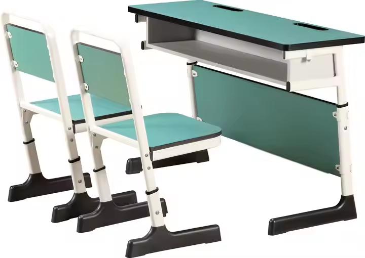 Double Seat School Desk and Chair Set