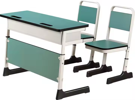 Double Seat School Desk and Chair Set