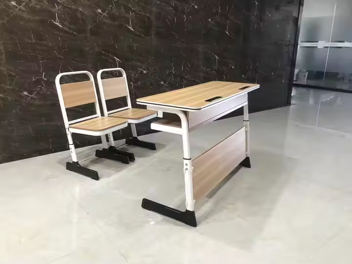 Double Seat School Desk and Chair Set