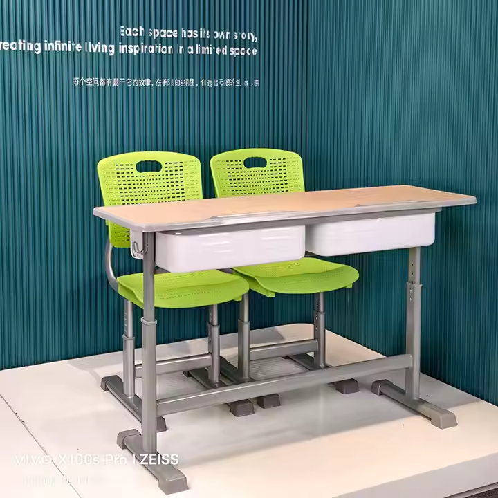 Primary school desk and chair set double seat