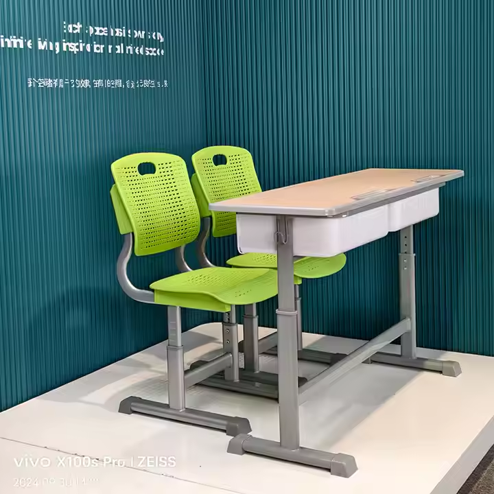 Primary school desk and chair set double seat