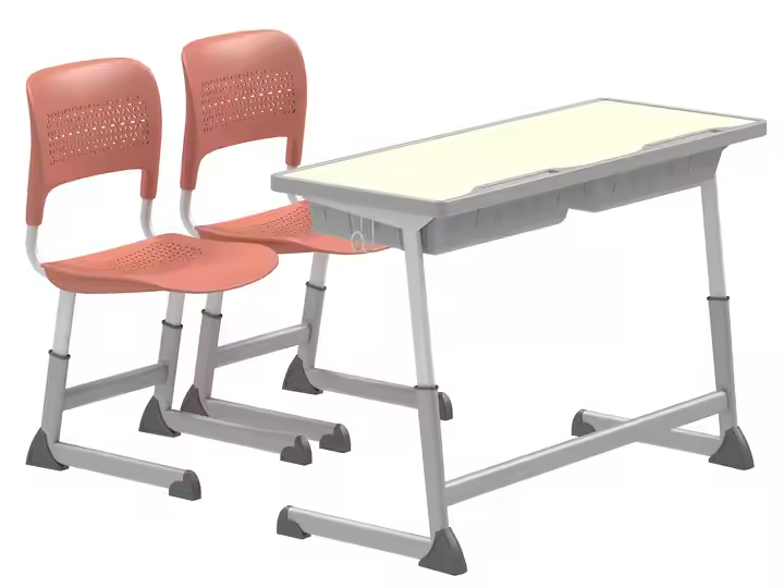 Ergonomic Classroom Adjustable Two Seater School Desk Chair