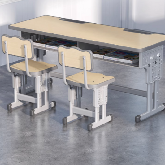 Double Student Desk and Chair Set for Children