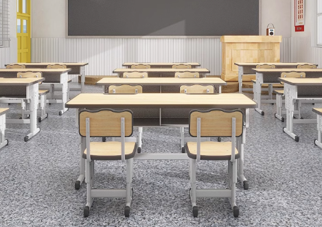 Double Student Desk and Chair Set for Children