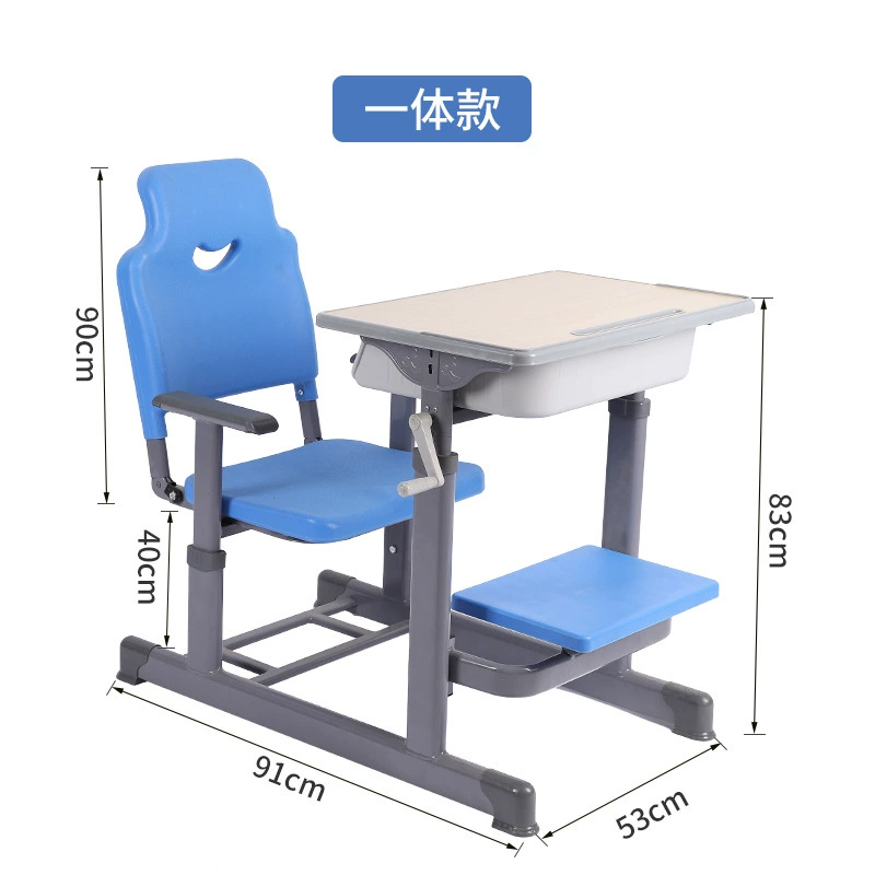 Liftable single student desk and chair foldable desk and chair