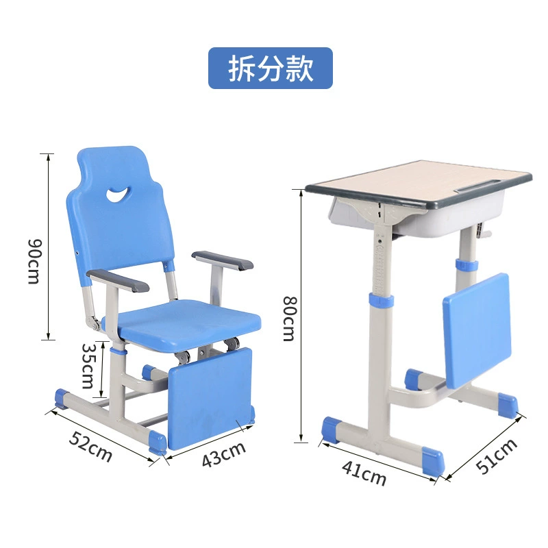 Liftable single student desk and chair foldable desk and chair