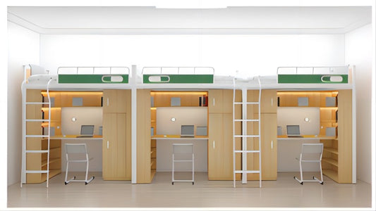 Three-bedroom apartment with three people and side ladder
