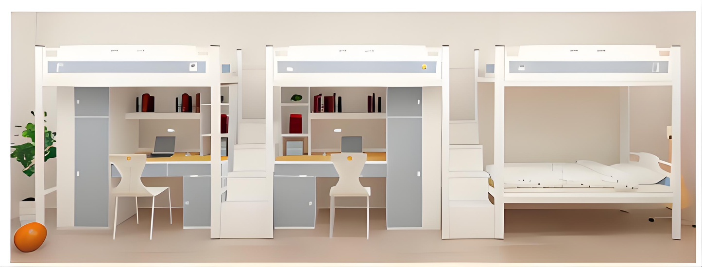 Three-piece four-person apartment combination bed