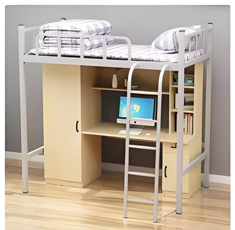 students' upper bed and lower desk combination bed