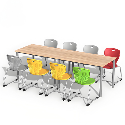 E1 grade board tabletop is waterproof and easy to clean school restaurant dining table and chair