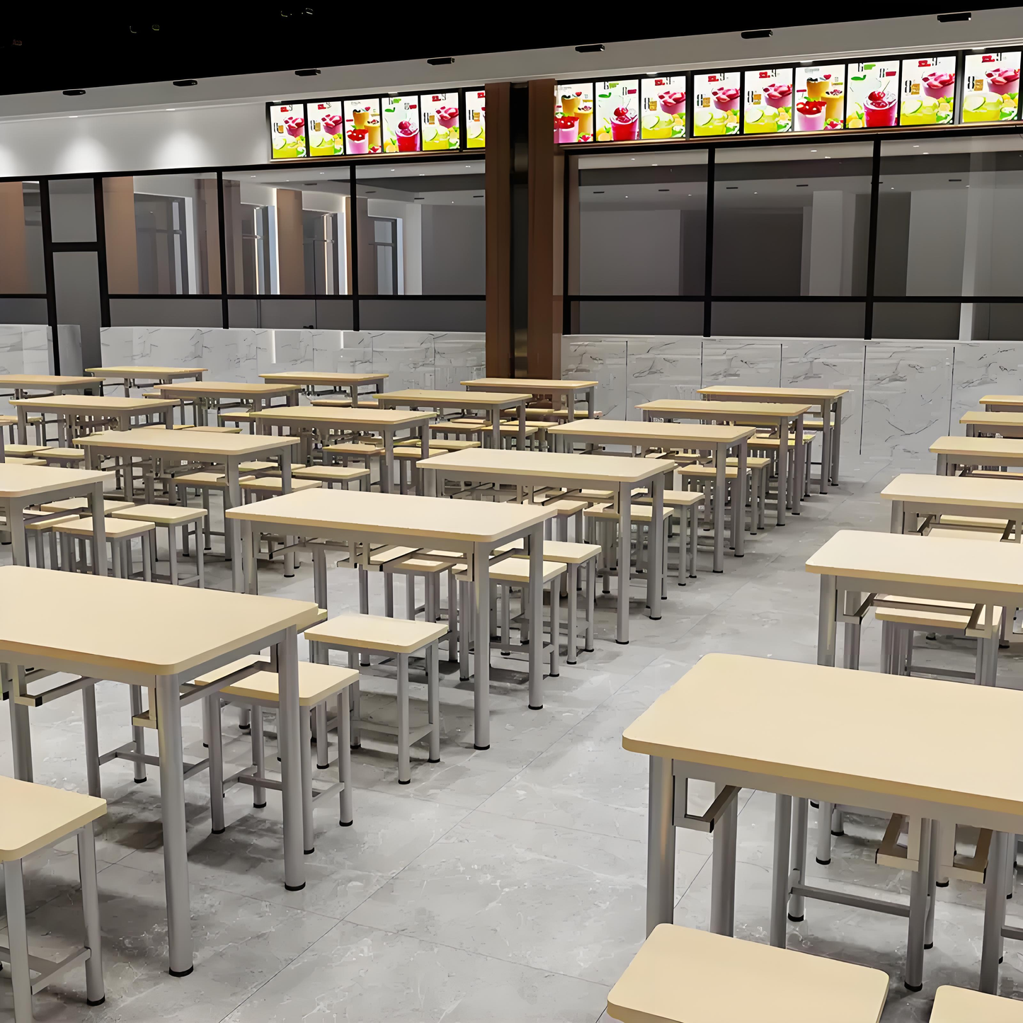 Canteen dining table and chair combination school factory restaurant staff