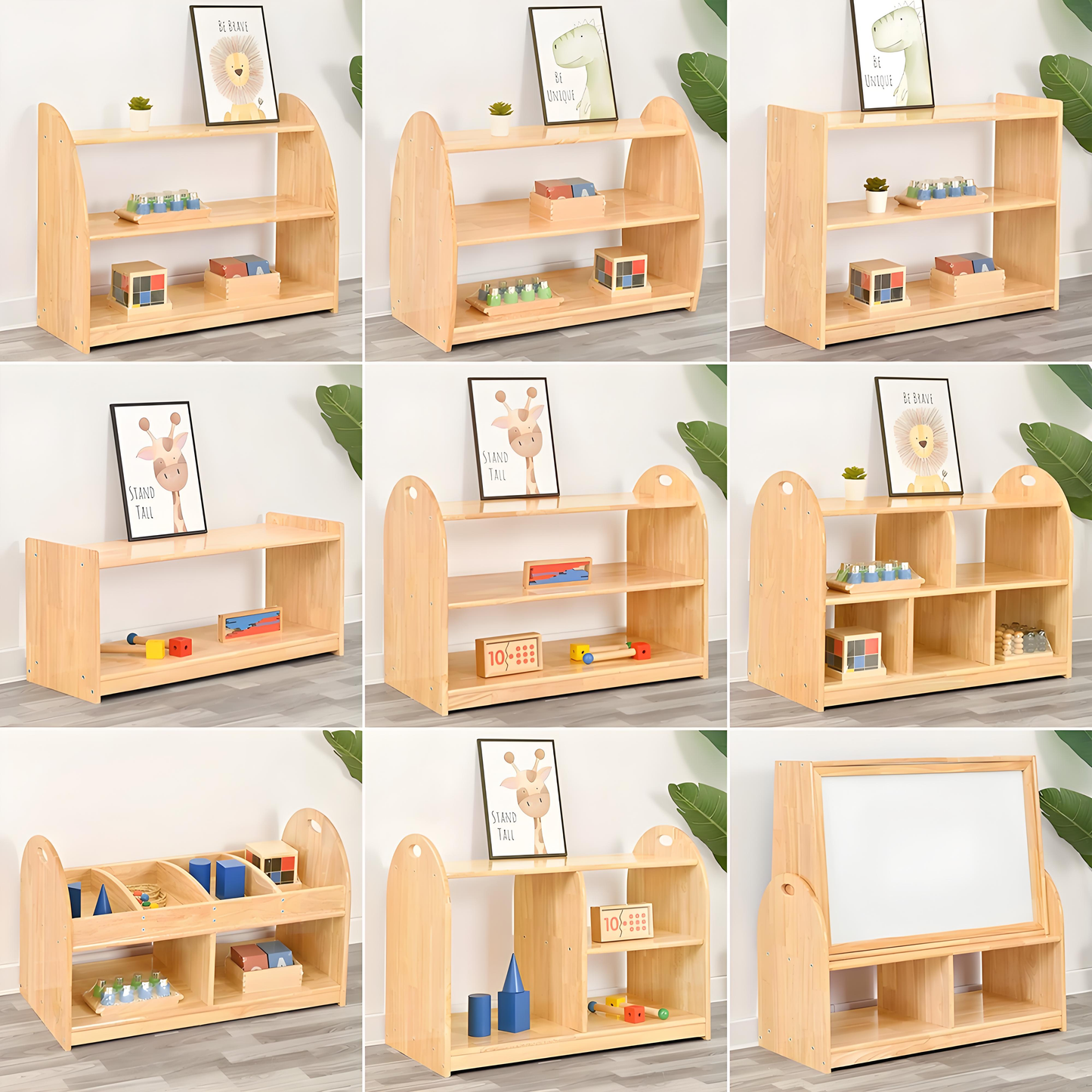 Kindergarten early education Montessori children's solid wood teaching cabinet