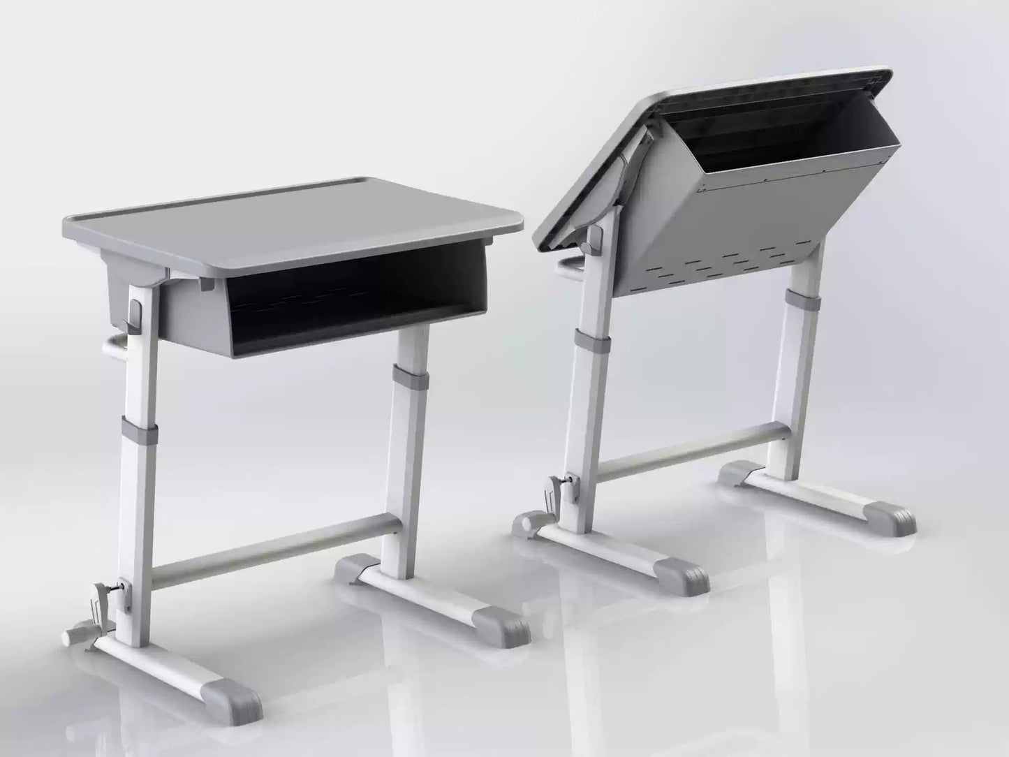 Reclining and lifting training chairs and tables for school lunch break