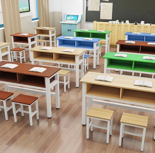 School desks and chairs double-decker desks double seats